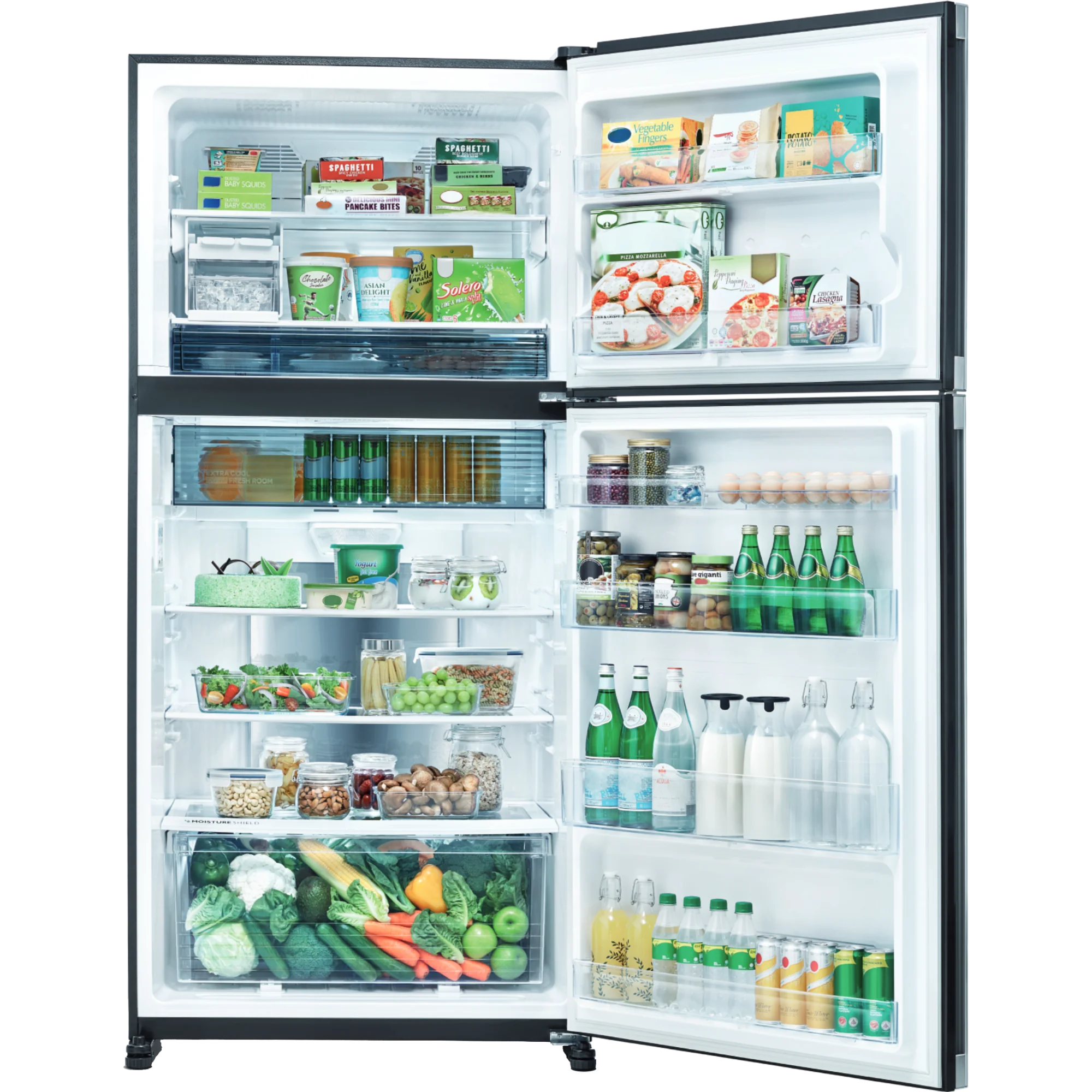 מקרר מקפיא עליון 516 ליטר נטו Sharp SJ-3650-BS עם התקן שבת - גימור נירוסטה בהירה אחריות ע"י היבואן הרשמי בהוראת קבע