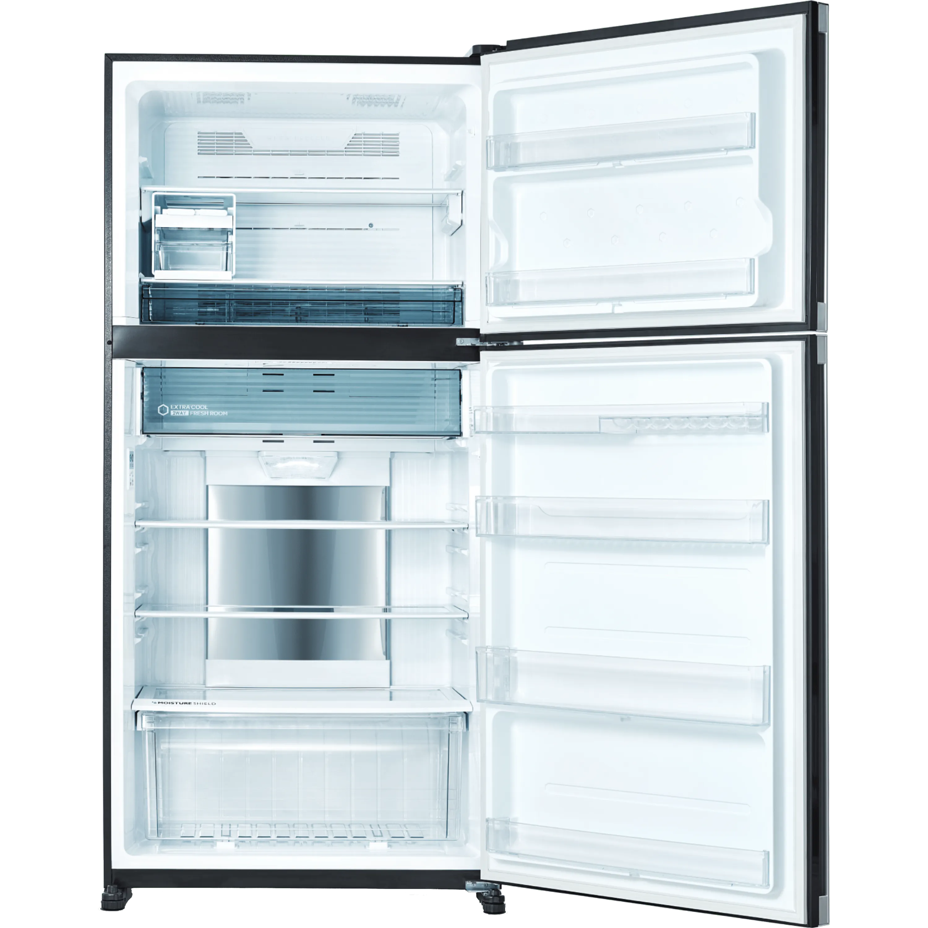 מקרר מקפיא עליון 516 ליטר נטו Sharp SJ-3650-BS עם התקן שבת - גימור נירוסטה בהירה אחריות ע"י היבואן הרשמי בהוראת קבע
