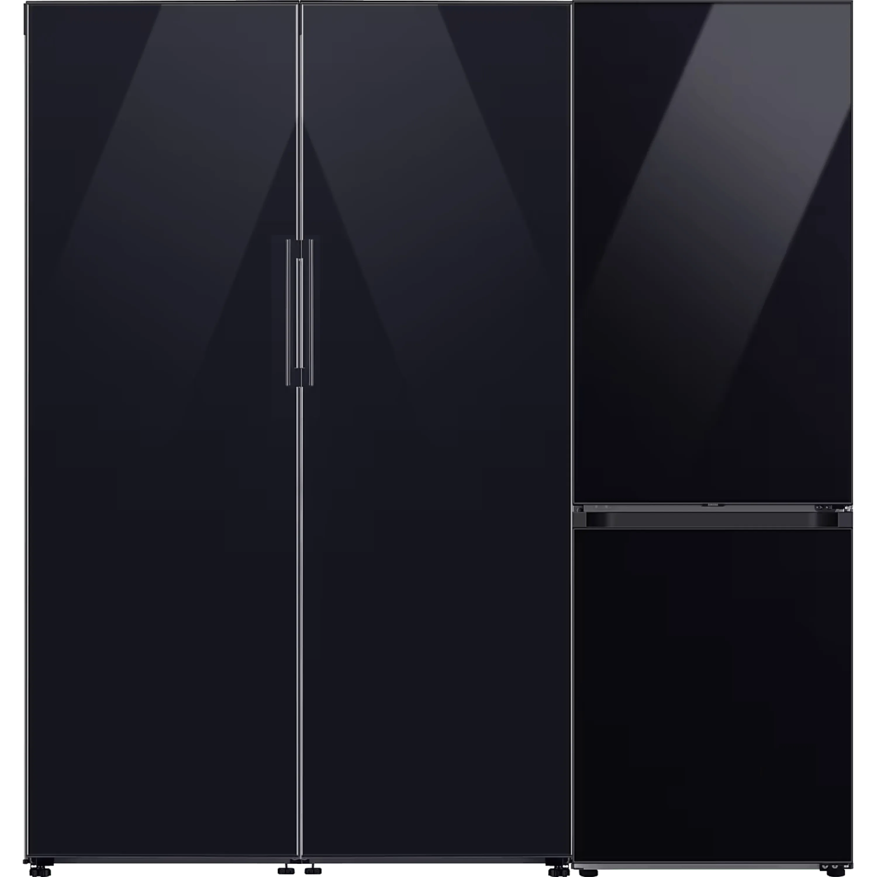 מקרר רוחב 1.80 מ' Samsung Bespoke משולב שלוש יחידות - גימור זכוכית שחורה אחריות ע"י סמסונג ישראל בהוראת קבע