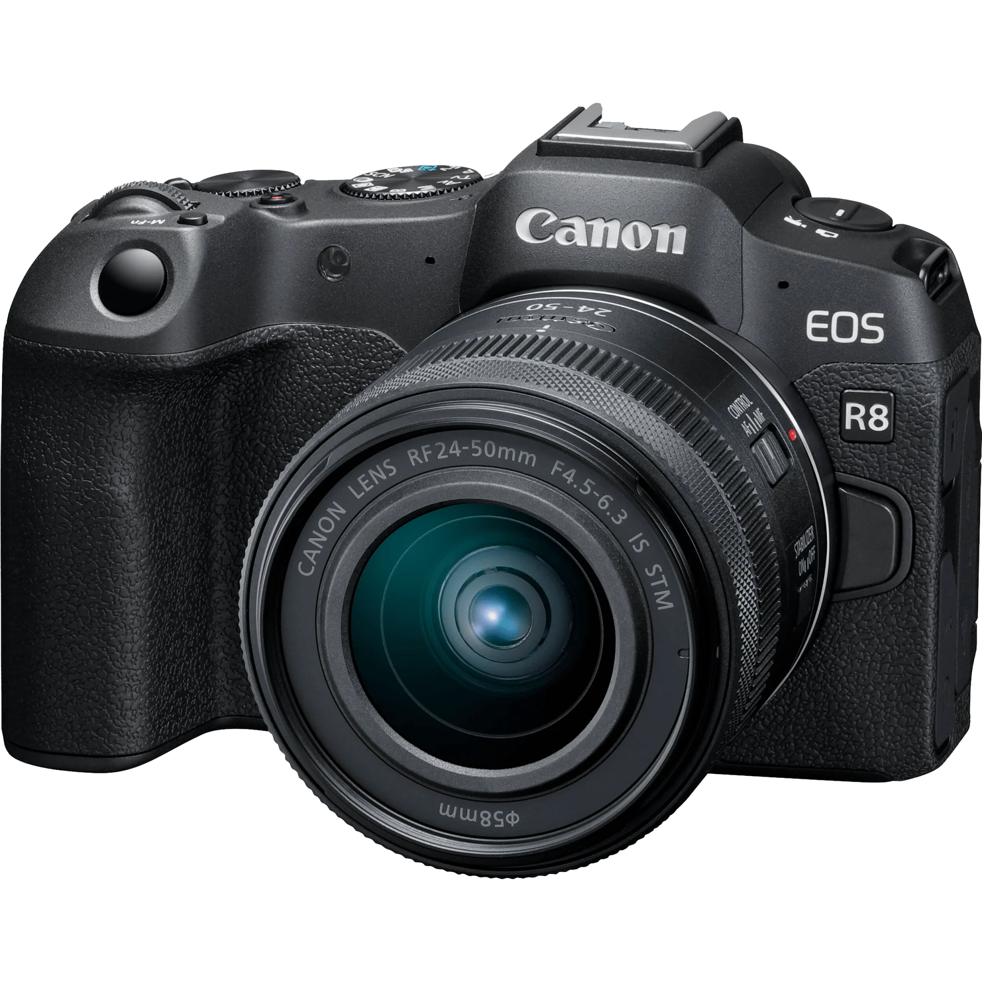 מצלמה דיגיטלית ללא מראה הכוללת עדשה Canon EOS R8 RF 24-50mm f/4.5-6.3 IS STM - צבע שחור שלוש שנות אחריות ע"י היבואן הרשמי בהוראת קבע