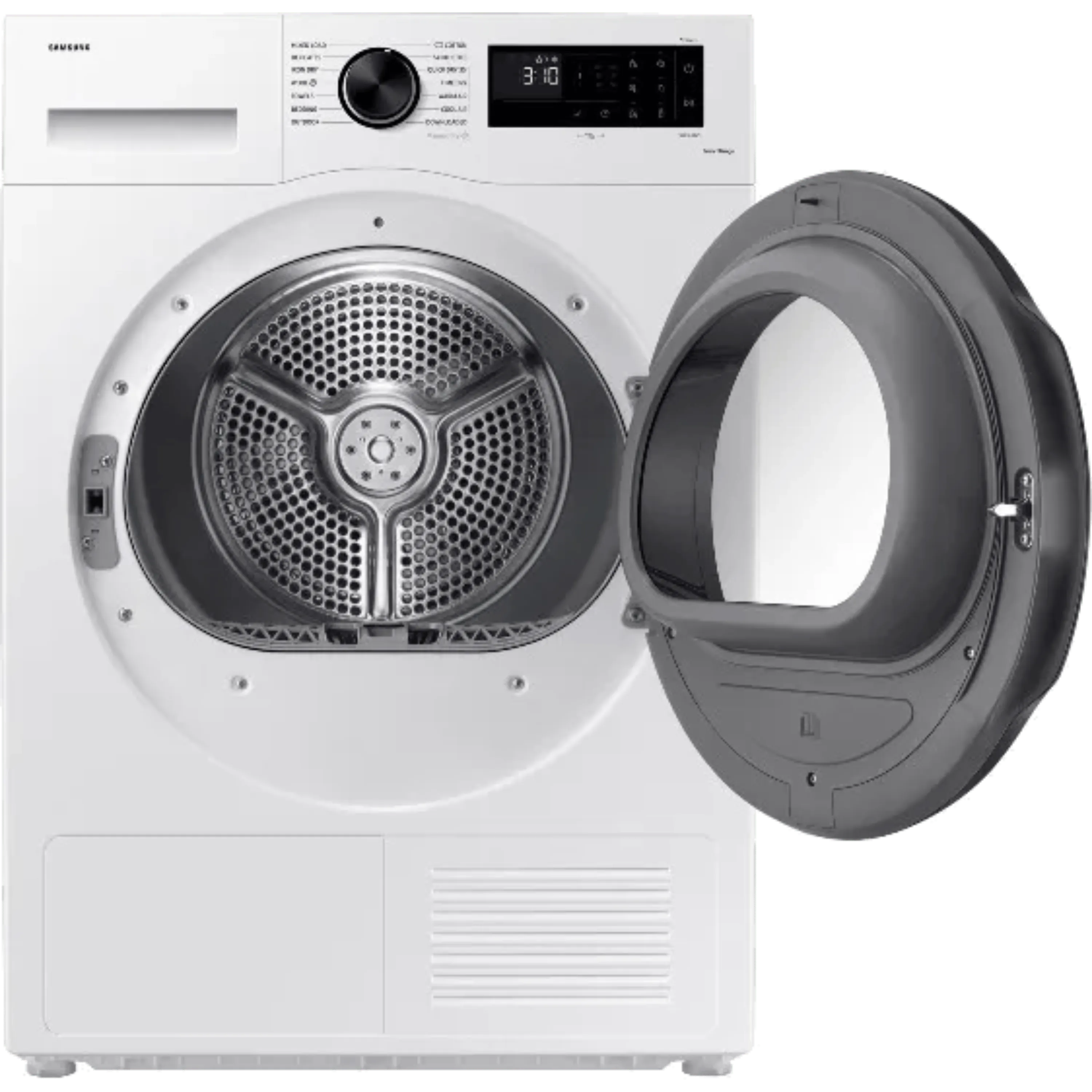 מייבש כביסה פתח חזית 8 ק"ג קונדנסור Samsung DV80CGC030AE Heat Pump - צבע לבן דלת שחורה אחריות ע"י סמסונג ישראל בהוראת קבע