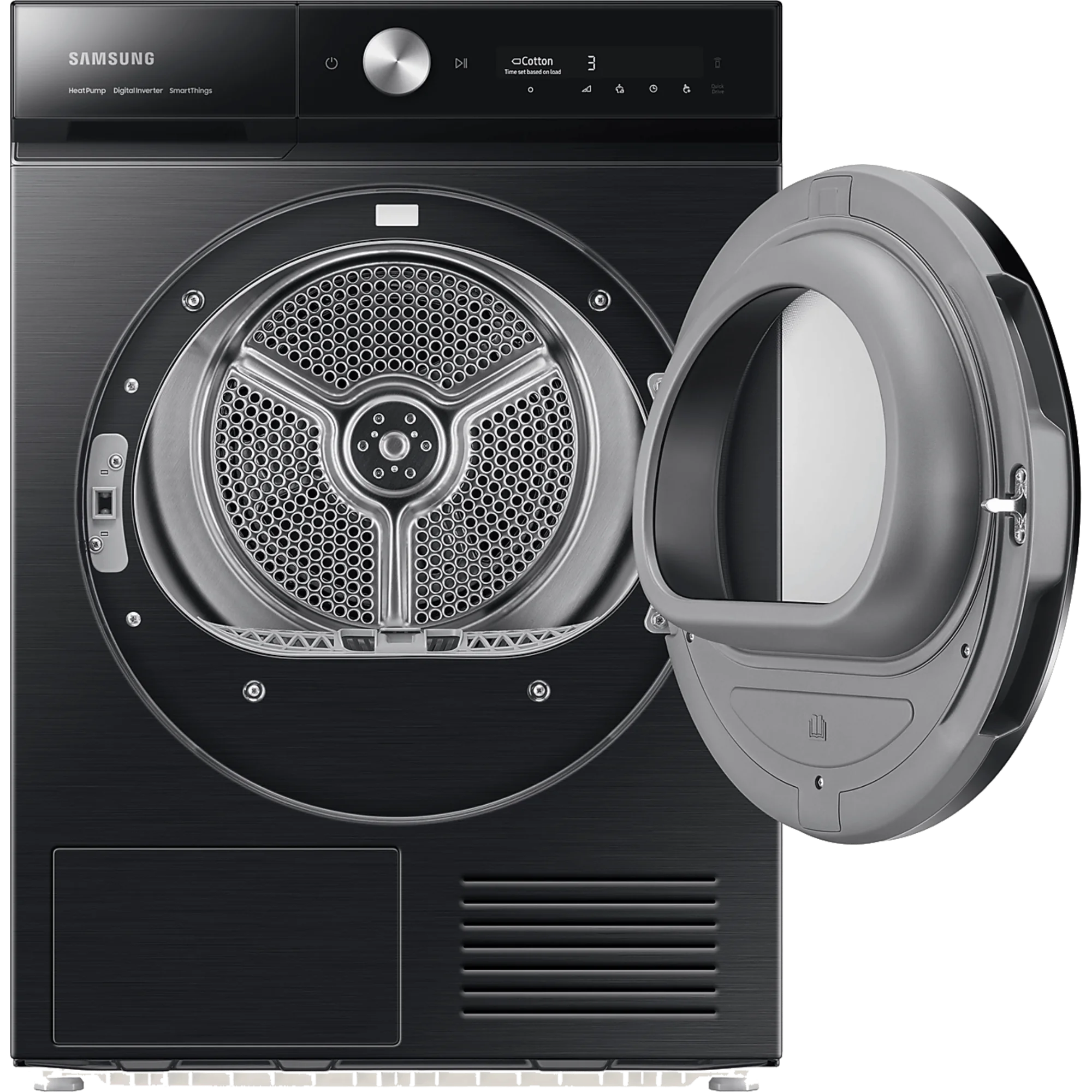 מייבש כביסה פתח חזית 9 ק"ג קונדנסור Samsung BeSpoke DV90BB9445GB Heat Pump - צבע שחור אחריות ע"י סמסונג ישראל בהוראת קבע