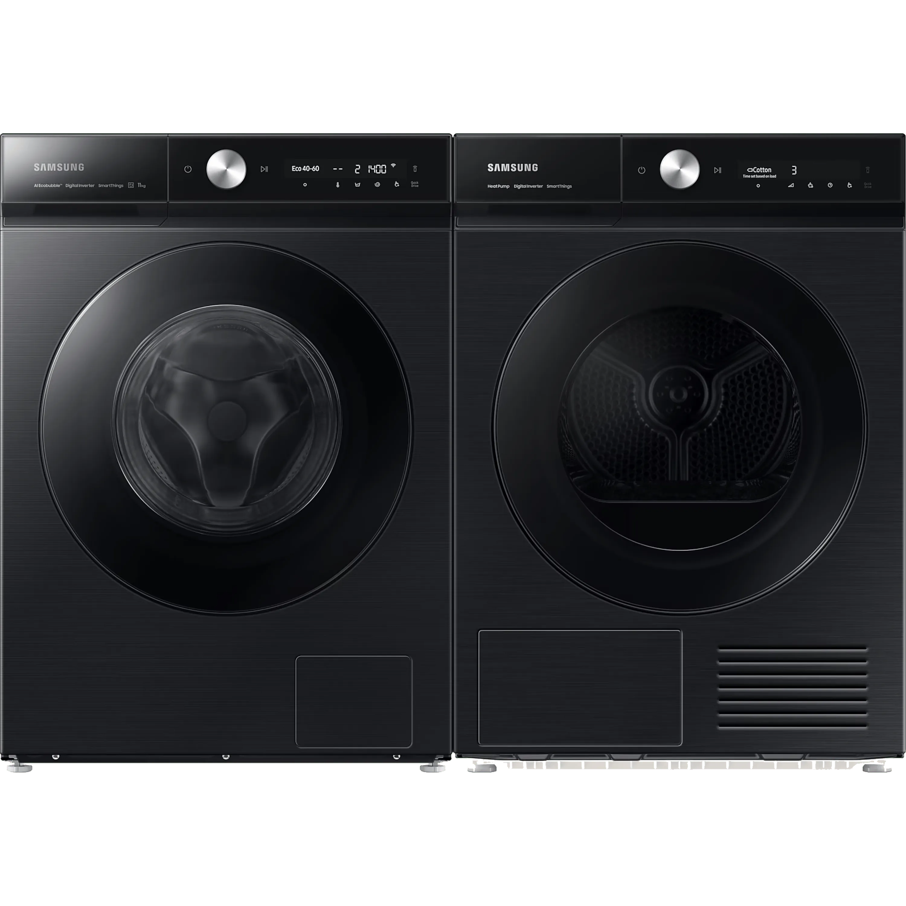 מייבש כביסה פתח חזית 9 ק"ג קונדנסור Samsung BeSpoke DV90BB9445GB Heat Pump - צבע שחור אחריות ע"י סמסונג ישראל בהוראת קבע