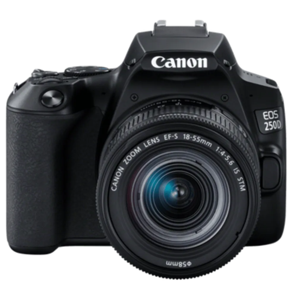 מצלמה דיגיטלית Canon EOS 250D DSLR EF-S 18-55mm f/1.4-5.6 - צבע שחור שלוש שנות אחריות ע"י היבואן הרשמי בהוראת קבע