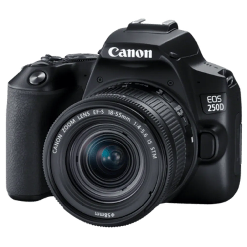 מצלמה דיגיטלית Canon EOS 250D DSLR EF-S 18-55mm f/1.4-5.6 - צבע שחור שלוש שנות אחריות ע"י היבואן הרשמי בהוראת קבע