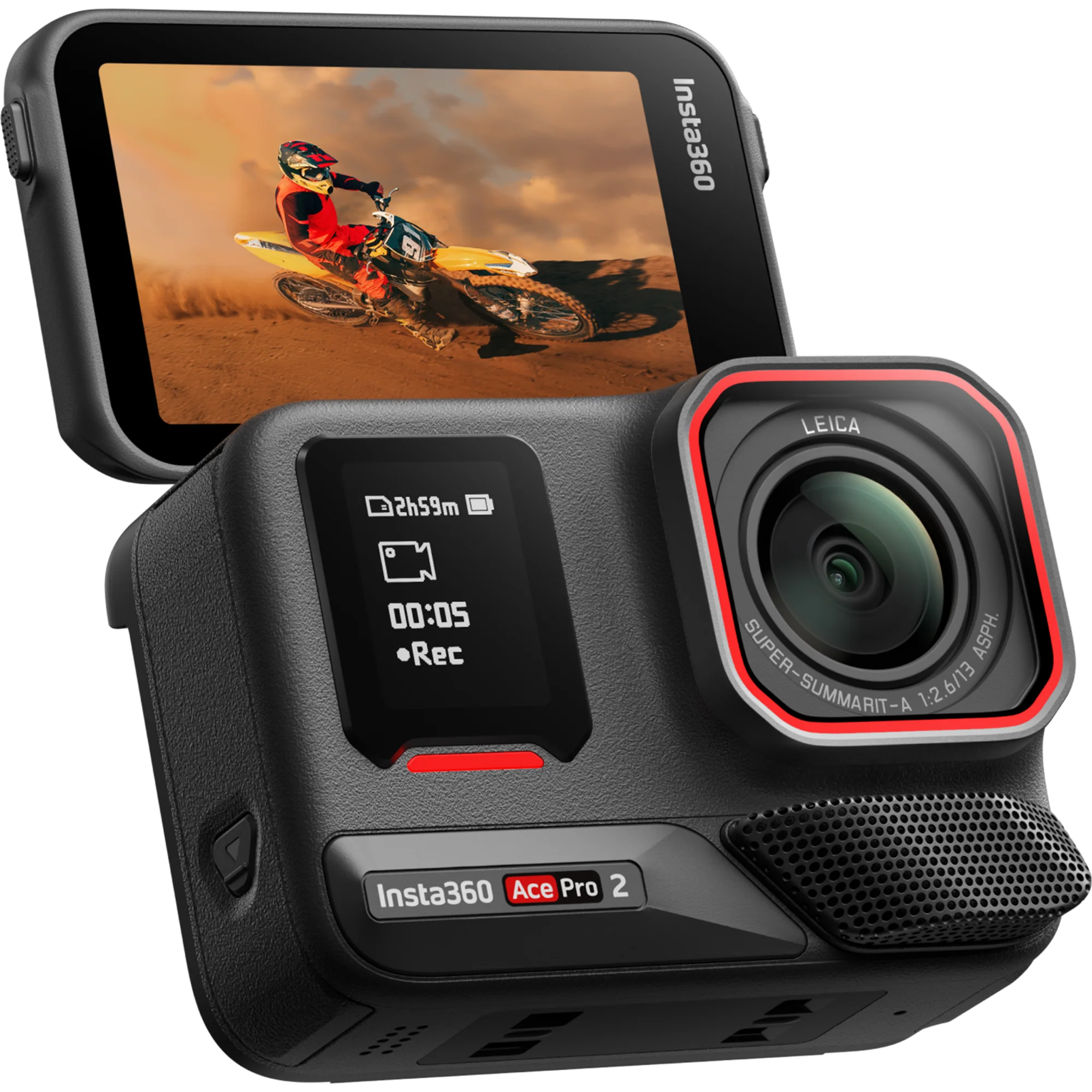 באנדל מצלמת אקסטרים Insta360 Ace Pro 2 8K AI הכולל שתי סוללות - צבע שחור שנה אחריות ע"י היבואן הרשמי בהוראת קבע