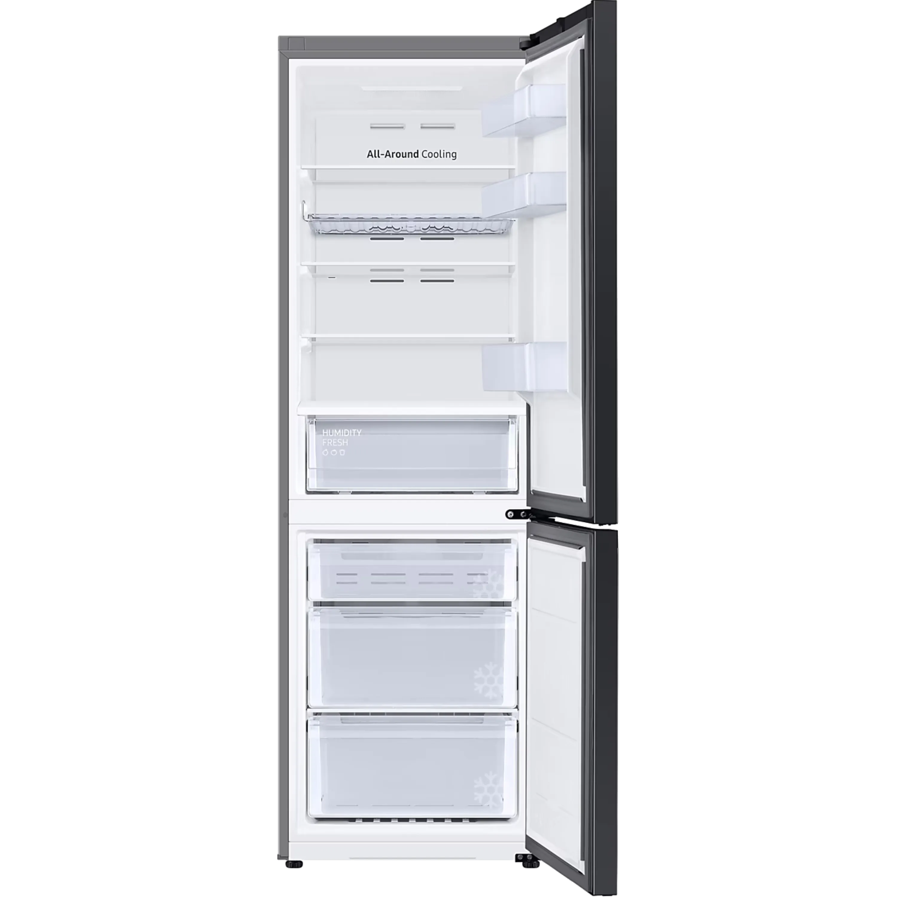 מקרר מקפיא תחתון 344 ליטר נטו Samsung BeSpoke RB35C6225BK מהדרין - גימור זכוכית שחורה אחריות ע"י סמסונג ישראל בהוראת קבע
