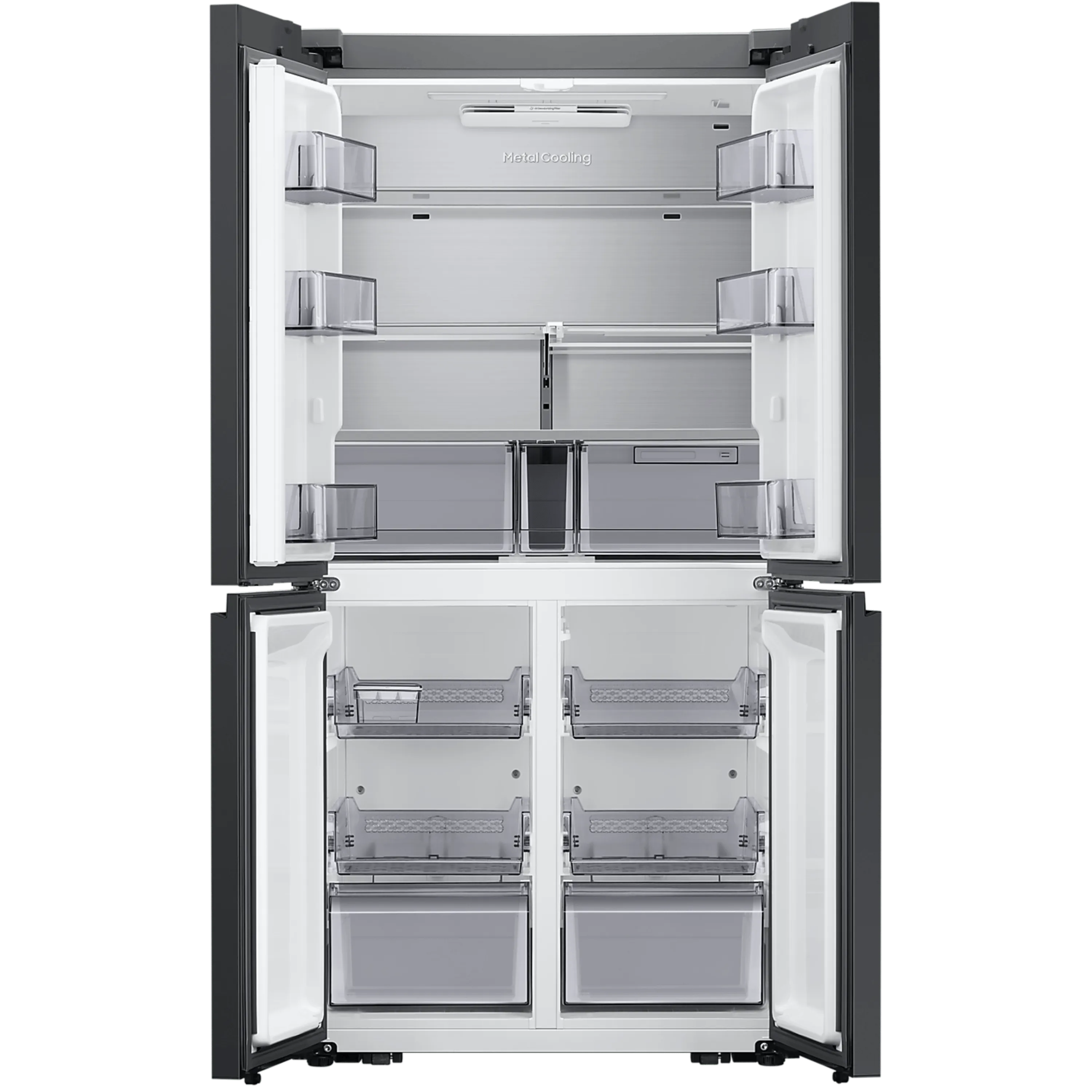 מקרר 4 דלתות 636 ליטר נטו Samsung BeSpoke RF70DB9125WH מהדרין - גימור זכוכית לבנה אחריות ע"י סמסונג ישראל בהוראת קבע