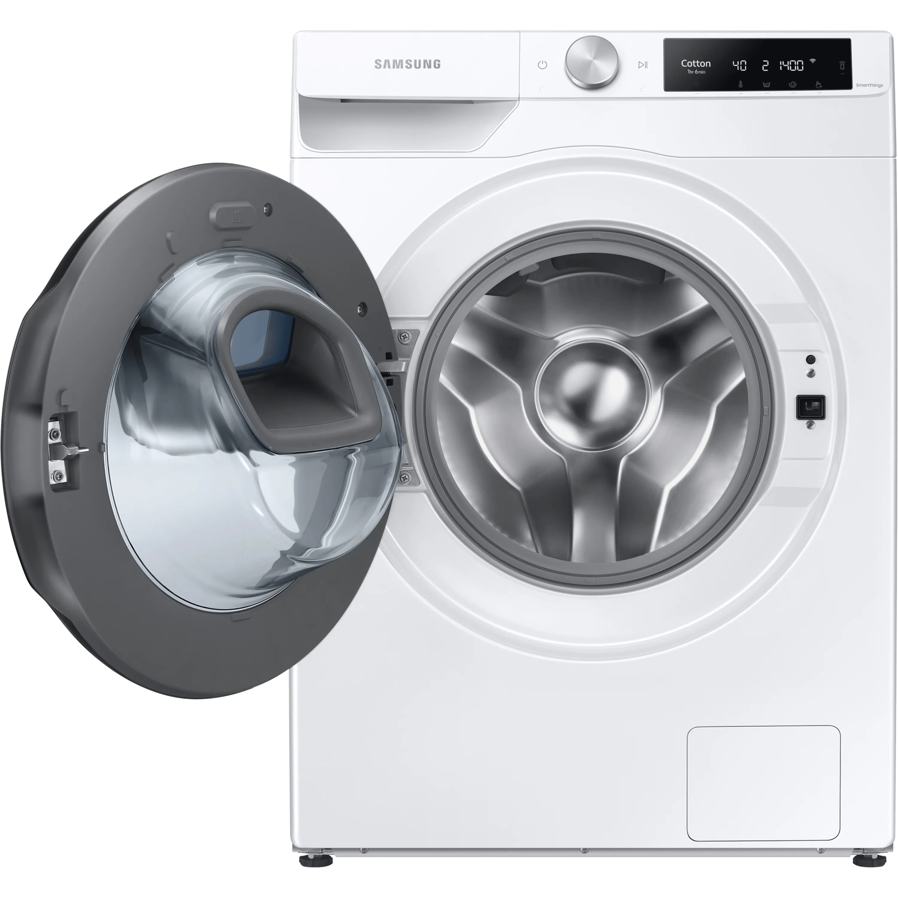 מכונת כביסה פתח חזית 9 ק"ג משולבת מייבש 6 ק''ג Samsung Add Wash WD90T6542BE Eco Bubble במהירות 1400 סל"ד - צבע לבן אחריות ע"י סמסונג ישראל בהוראת קבע