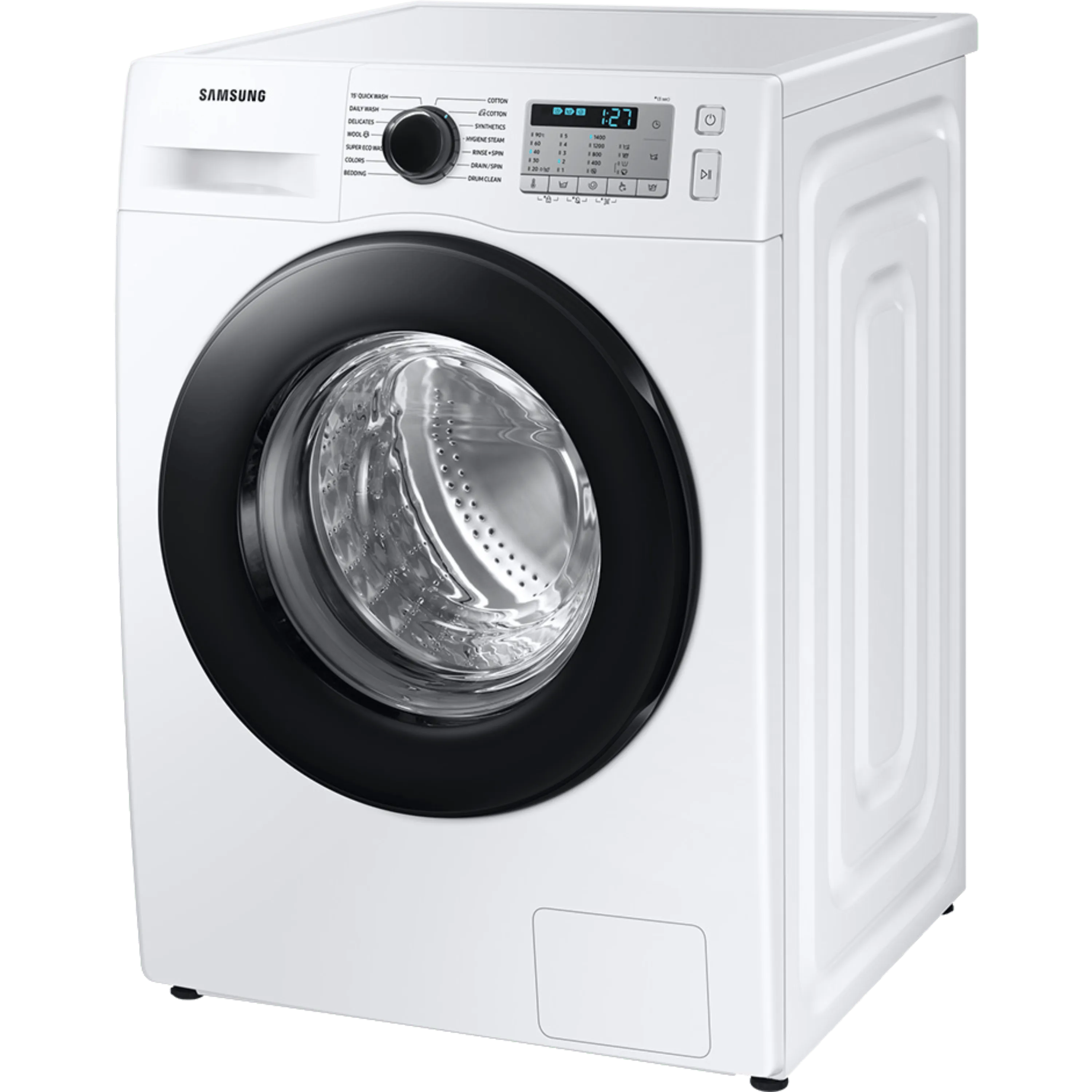 מכונת כביסה פתח חזית 8 ק"ג Samsung WW8STA046AH Eco Bubble במהירות 1400 סל"ד - צבע לבן דלת שחורה אחריות ע"י סמסונג ישראל בהוראת קבע