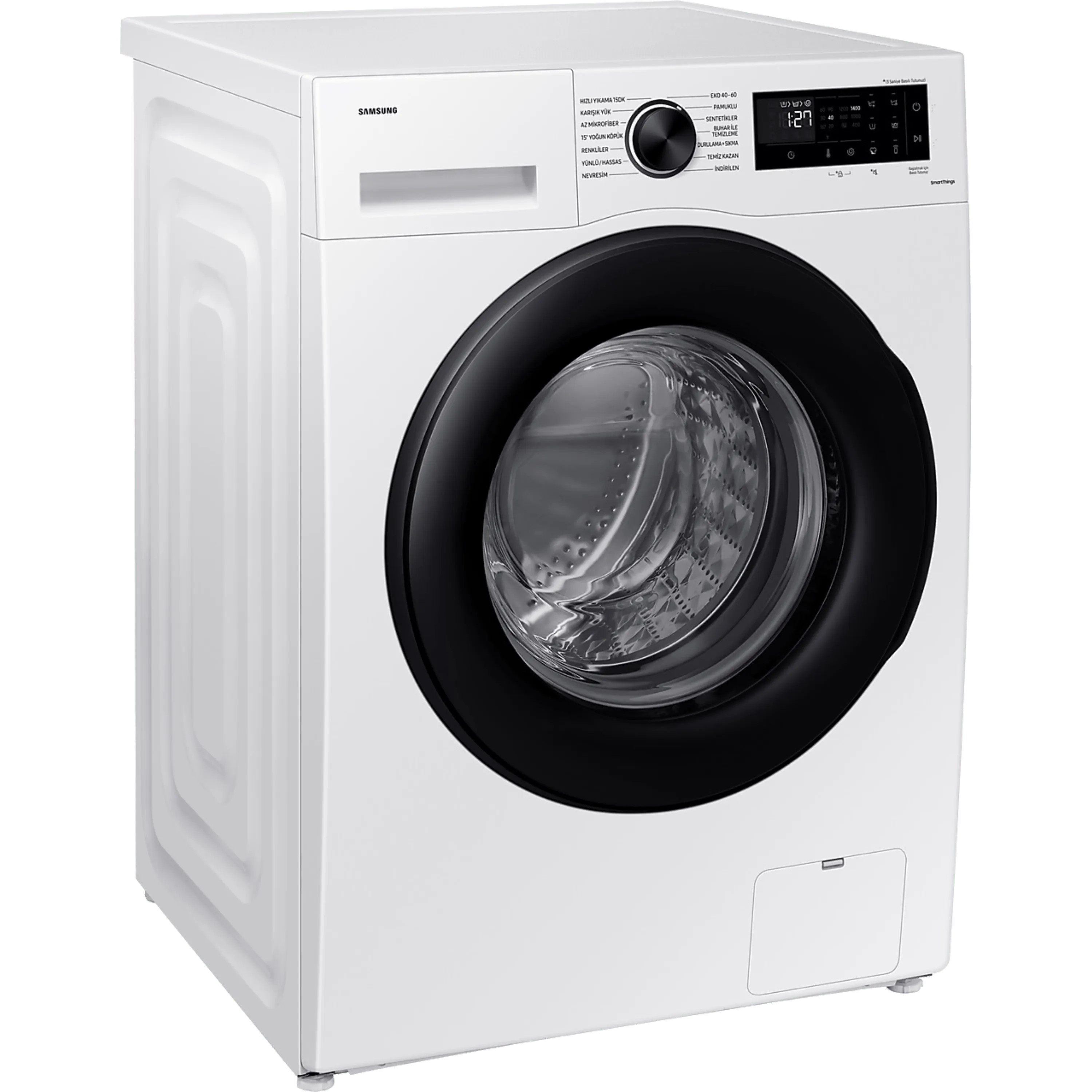 מכונת כביסה פתח חזית 9 ק"ג Samsung WW90CGC045AE AI Eco Bubble במהירות 1400 סל"ד - צבע לבן דלת שחורה אחריות ע"י סמסונג ישראל בהוראת קבע